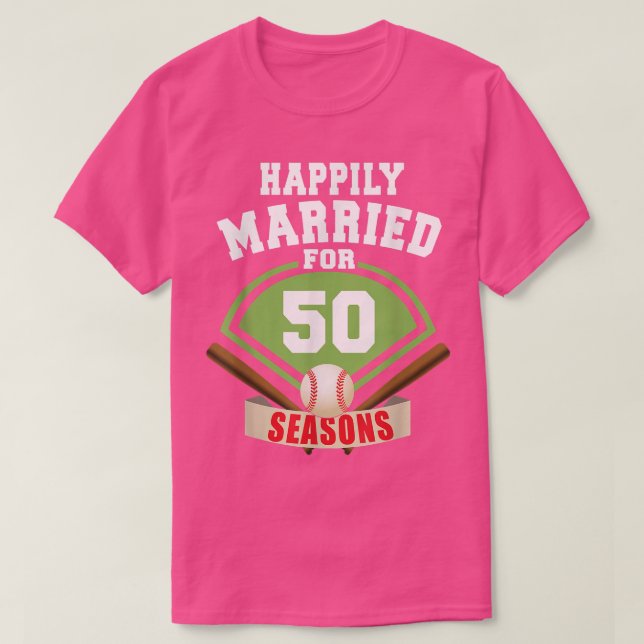 Baseball-Paar zum 50. Hochzeitstag  T-Shirt (Design vorne)