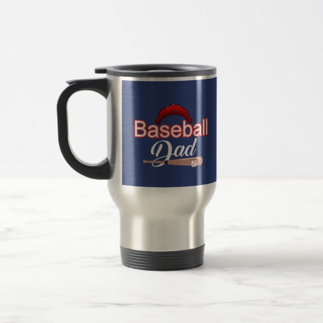 Baseball Papa-Familie sportlich motiviert modernen Reisebecher (Links)