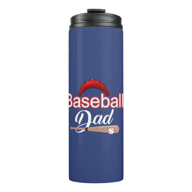 Baseball Papa-Familie sportlich motiviert modernen Thermosbecher (Vorderseite)