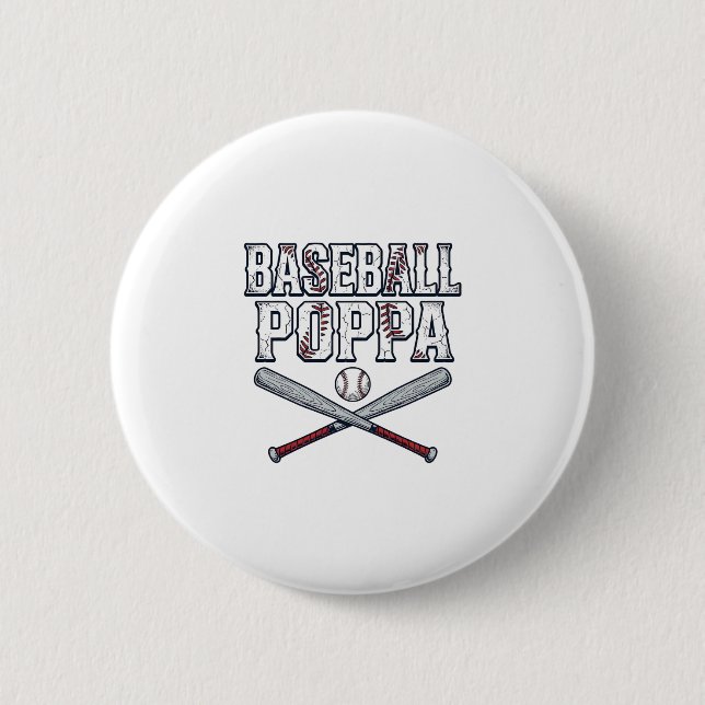 Baseball Papa Vintage Gravur Shirt Design_1 Button (Vorderseite)