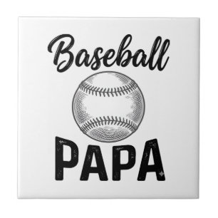 Baseball Papa Vintage Gravur Shirt Design_1 Fliese