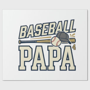 Baseball Papa Vintage Gravur Shirt Design_1 Geschenkpapier
