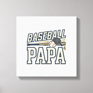Baseball Papa Vintage Gravur Shirt Design_1 Leinwanddruck