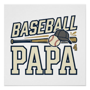 Baseball Papa Vintage Gravur Shirt Design_1 Poster