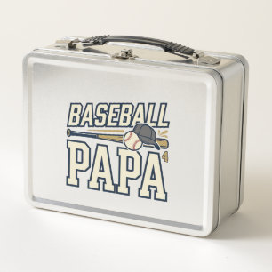 Baseball-Papa-Vintage-Stickerei-Shirt-Design_1 Metall Brotdose