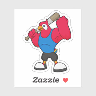 Baseball-Papagei Aufkleber