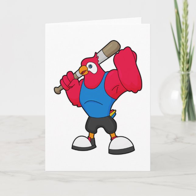 Baseball-Papagei Karte (Vorderseite)