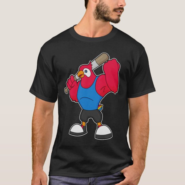 Baseball-Papagei T-Shirt (Vorderseite)