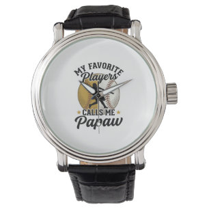 Baseball Papaw Lieblingsspieler Vintage-Shirt Desi Armbanduhr