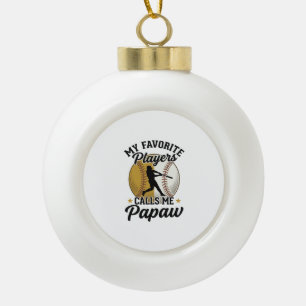 Baseball Papaw Lieblingsspieler Vintage-Shirt Desi Keramik Kugel-Ornament