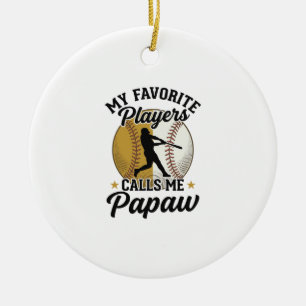 Baseball Papaw Lieblingsspieler Vintage-Shirt Desi Keramik Ornament