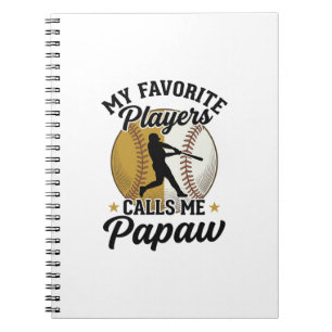 Baseball Papaw Lieblingsspieler Vintage-Shirt Desi Notizblock