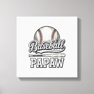 Baseball Papaw Vintage-Ätz-Shirt-Design_1 Leinwanddruck