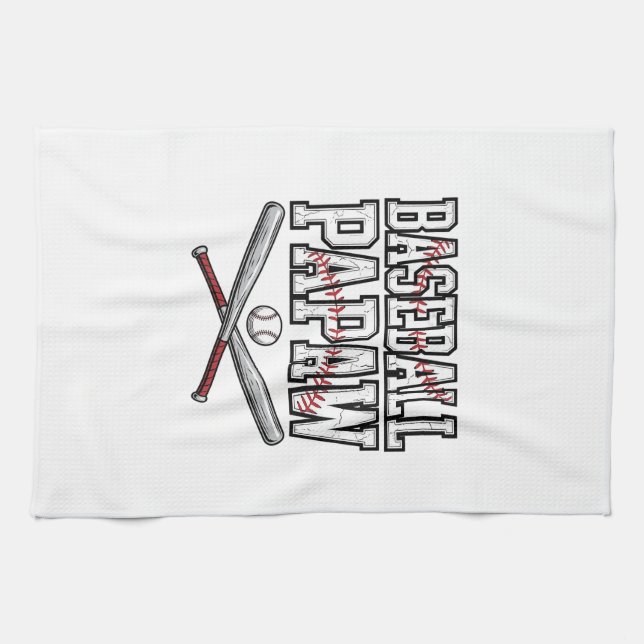 Baseball Papaw Vintage Engraving Design_1 Geschirrtuch (Horizontal)