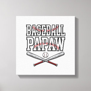 Baseball Papaw Vintage-Engraving-Design_1 Leinwanddruck