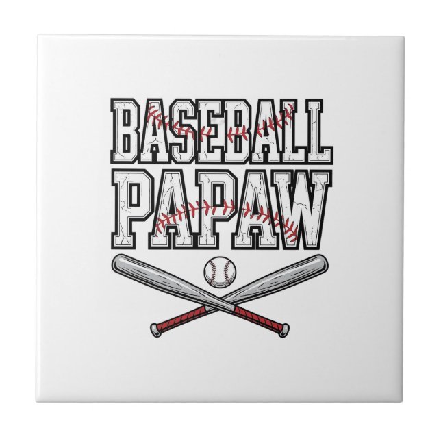 Baseball Papaw Vintage Gravur Design_1 Fliese (Vorderseite)