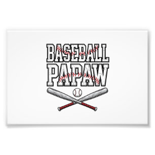 Baseball Papaw Vintage Gravur Design_1 Fotodruck