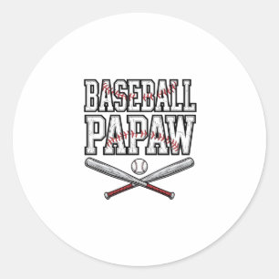 Baseball Papaw Vintage Gravur Design_1 Runder Aufkleber