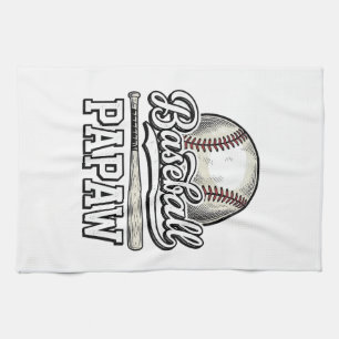 Baseball Papaw Vintage Gravur Shirt Design_1 Geschirrtuch