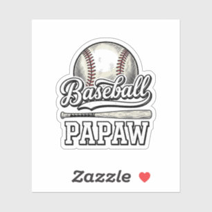 Baseball Papaw Vintage-Stickerei-Shirtdesign_1 Aufkleber