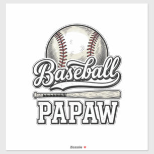 Baseball Papaw Vintage-Stickerei-Shirtdesign_1 Aufkleber