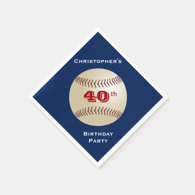 Baseball Paper Napkins, 40. Geburtstag Party Serviette (Ecke)