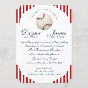 Baseball Park Stripes Wedding Einladung