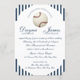 Baseball Park Stripes Wedding Einladung