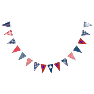 Baseball-Party-blaues Rot-Flaggen-Flagge Wimpelkette