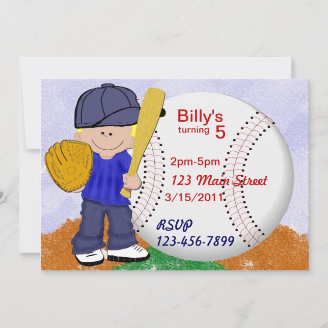 Baseball-Party Einladung (Vorderseite)