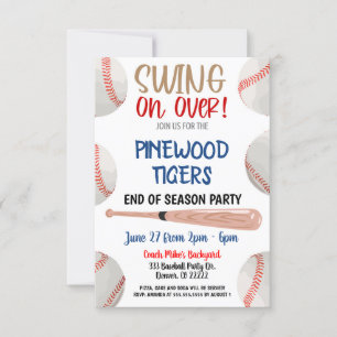 Baseball-Party Einladung zum Ende der Saison