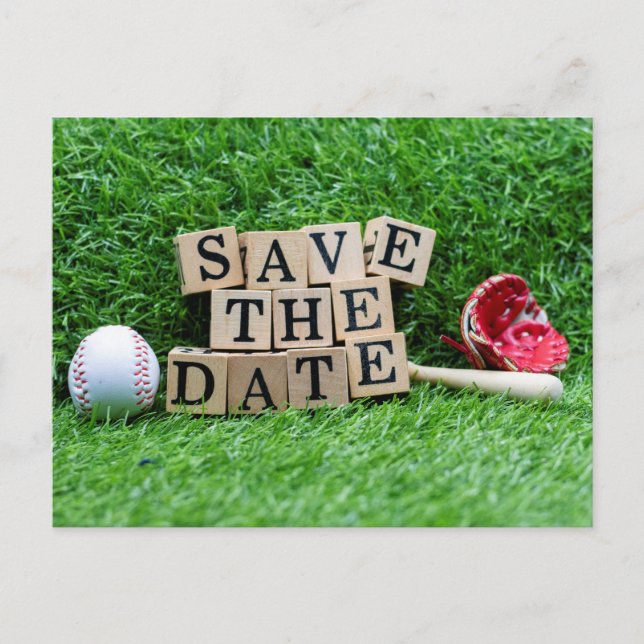 Baseball-Party Save the Date Einladung   Postkarte (Vorderseite)