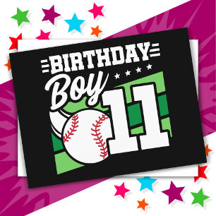 Baseball-Party-Thema für 11-jährige, 11. Geburtsta Postkarte