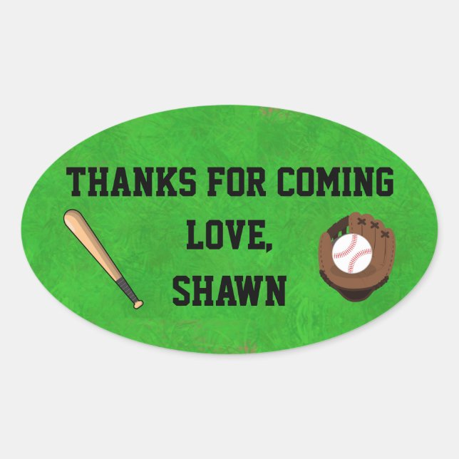 Baseball Party Vielen Dank, Sticker (Vorderseite)