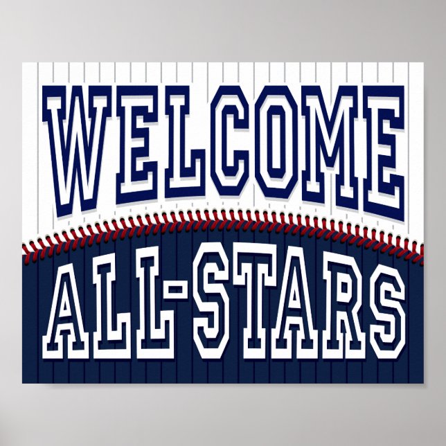 Baseball Party WILLKOMMEN ALL-STARS signieren Prin Poster (Vorne)