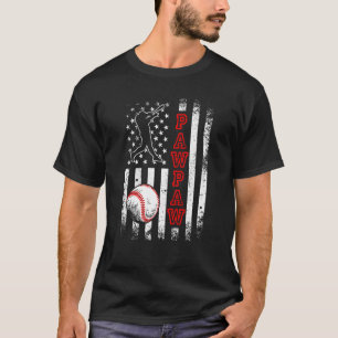 Baseball Pawpaw American Flag Vintag Baseball T-Shirt