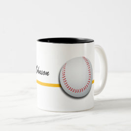Baseball personalisieren mit Name Zweifarbige Tasse