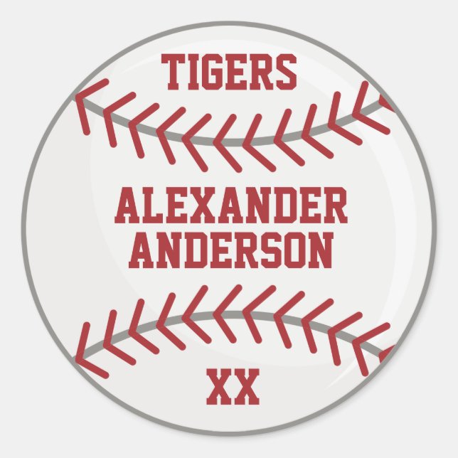 Baseball Personalisieren  Runder Aufkleber (Vorderseite)
