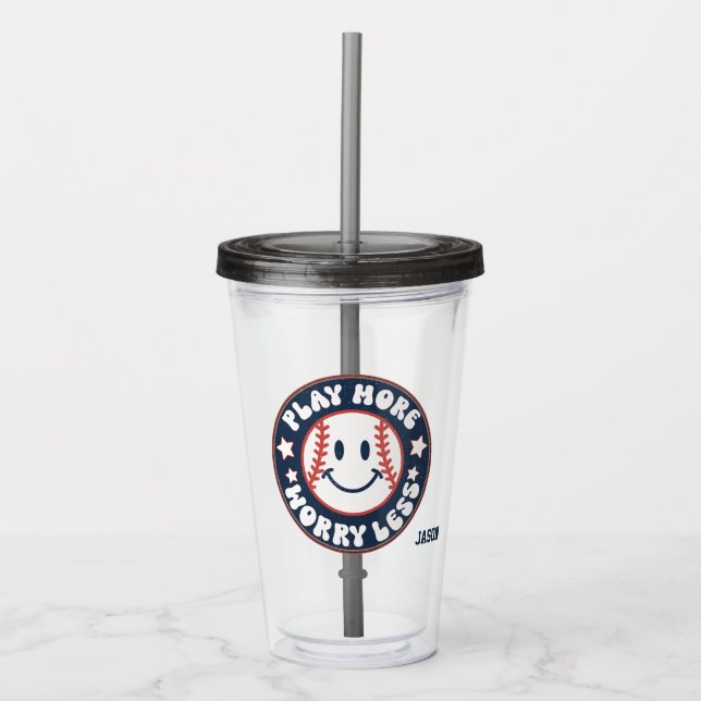Baseball Personalisiert Acrylic Tumbler Acryltrinkbecher (Vorderseite)
