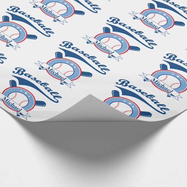 Baseball-Personalisiert-Geschenk Geschenkpapier (Ecke)