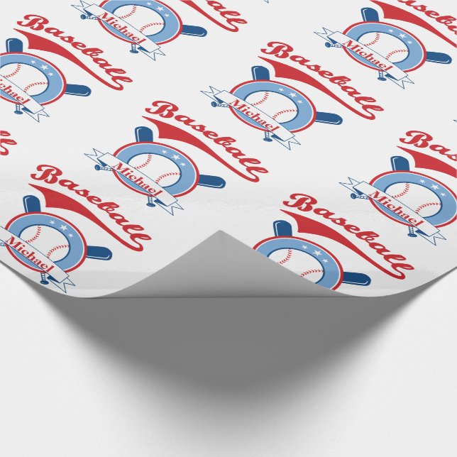 Baseball-Personalisiert-Geschenk Geschenkpapier (Ecke)