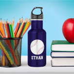 Baseball Personalisiert Kids Edelstahlflasche<br><div class="desc">Personalisiertes Design für Ihre kleinen Sportler und Sportfans.</div>