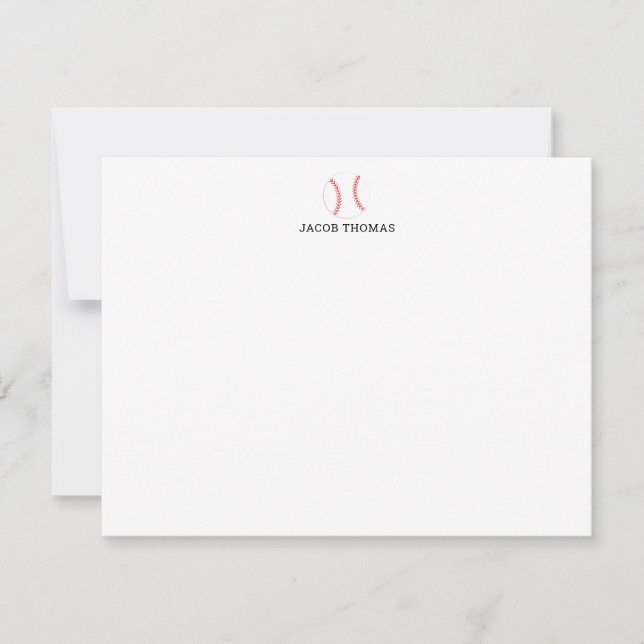 Baseball Personalisiert Kids Stationierungsflache Mitteilungskarte (Vorderseite)