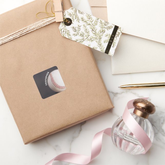 Baseball Personalisiert Quadratischer Aufkleber (Schenken)