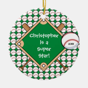 Baseball-personalisierte Keramik Ornament