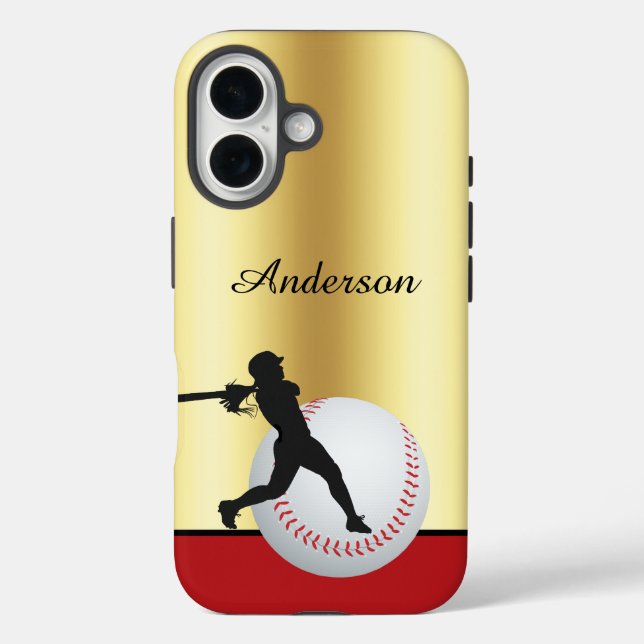 Baseball personalize with name Elegant Case-Mate iPhone Hülle (Rückseite)