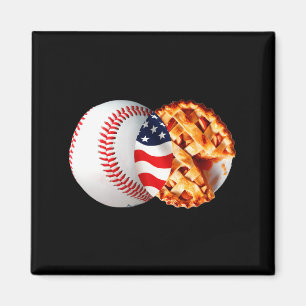 Baseball Pie Amerikanische Flagge Juli Design Magnet
