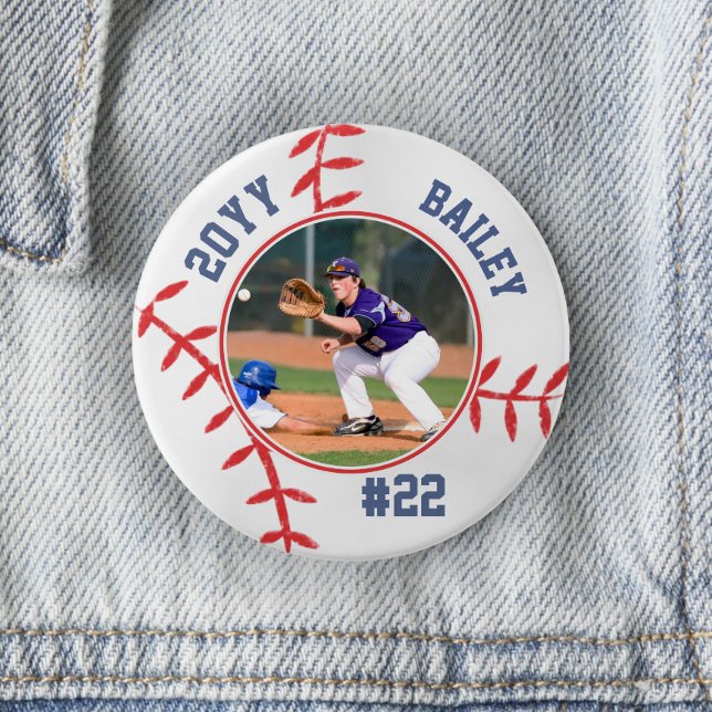 Baseball Pin Name Jersey Number Year Photo Button (Von Creator hochgeladen)