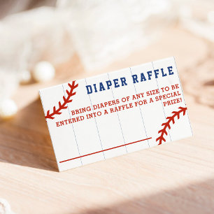 Baseball Pinstripe Diaper Raffle Baby Showspiel Begleitkarte