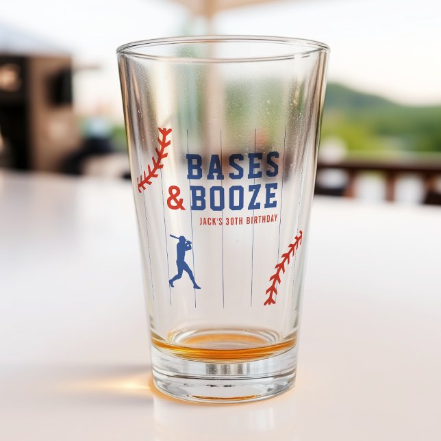 Baseball Pinstripe Sport Geburtstagsfeier Glas (Von Creator hochgeladen)